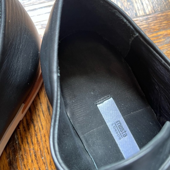 MIISTA London Leather Black and white Studded Flower Loafers size 11 - Picture 5 of 14